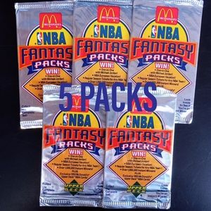 5 Packs - Basketball Trading Cards 1992 - 1993 Upper Deck McDonald's NBA Fantasy